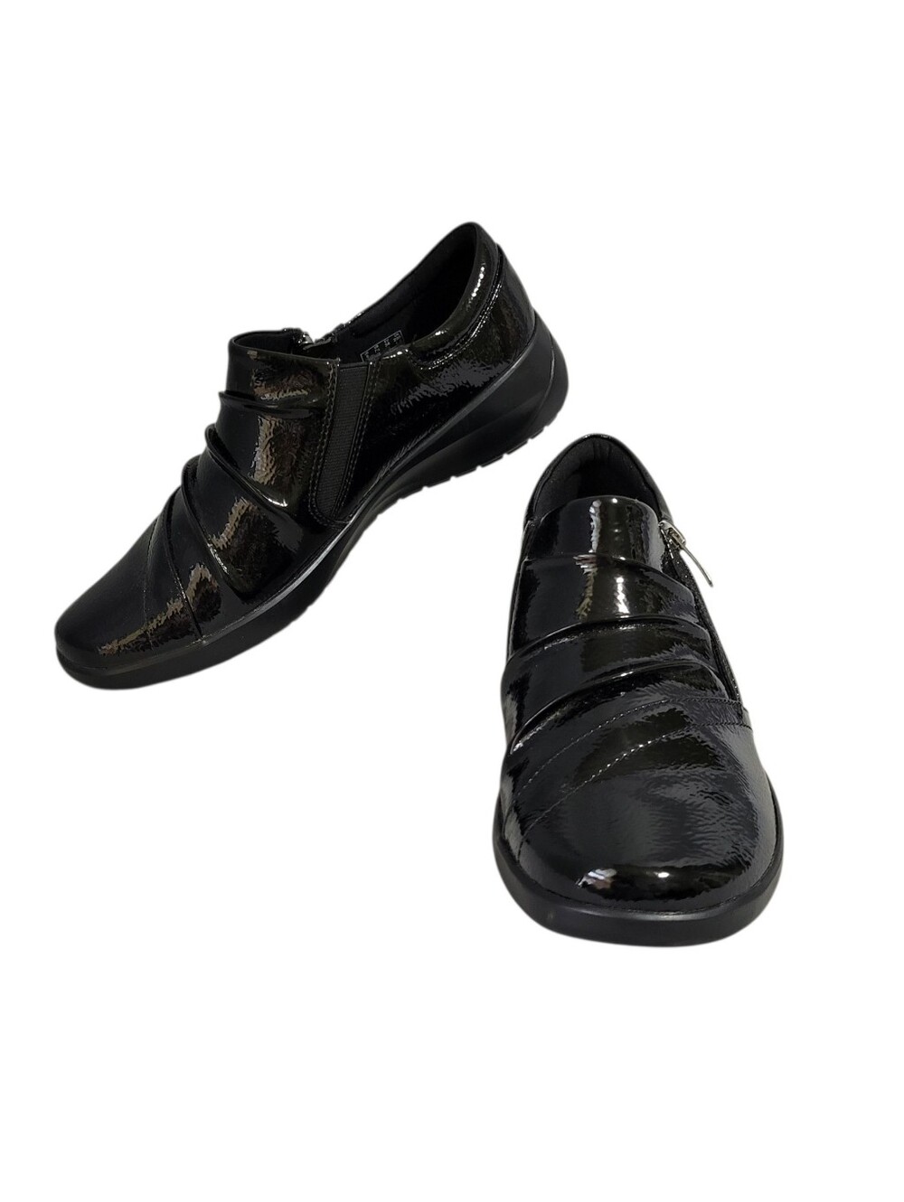 Clarks Kaetlyn Mila Flats Shoes Size 7.5 M Black Patent Leather Comfort Walking